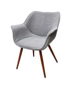Dining chair, Julian, textile upholstery, metal legs, walnut, 69x66xH79.5 cm