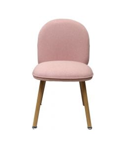 Dining chair, Tiffany, textile upholstery, metal legs, pink, 50x60xH87 cm