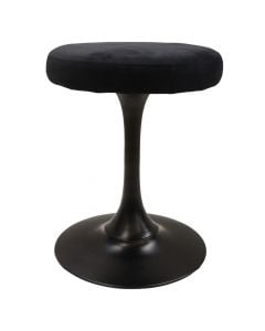 Bar stool, Werner, velvet upholstery, metal structure, black, 39x39xH49 cm