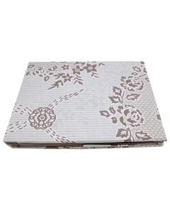 Bedlinen set, double, cotton, beige/white, 240x260 cm (x1); 160x200+30 cm (x1); 50x80+5 cm (x2)