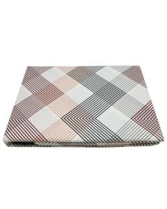 Duvet cover set, single, cotton, with stripe gray/brown, 160x240+10 cm (x1); 90x200+30 cm (x1); 50x80+5 cm (x1)