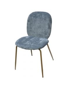 Dining chair, Jule, metal structure, textile upholstery, grey, 46x57xH84 cm