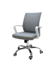 Karrige zyre, mbështetëse rrjetëzuar, ulëse veshje tekstili, krahë PP, këmbë dhe rrota najloni, e zezë, 60x58xH93-103 cm