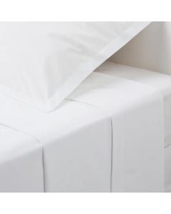 Straight single bed linen, cotton, white, 180x290 cm