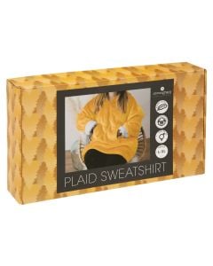 Throw hooded flannel, L-XL, polyester, yellow, 85xH118 cm