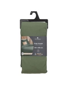 Double bed linen, Landiha, cotton, green, 160x200 cm