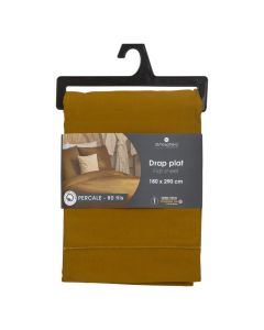 Çarçaf i drejtë tek, Landiha, pambuk, kafe, 180x290 cm