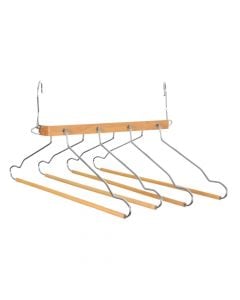 Clothes hanger, wood/metal, brown, 41xH44.5 cm