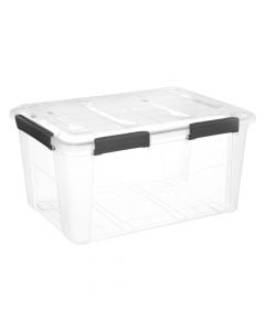 Storage box, plastic, transparent, 64x47xH33.4 cm