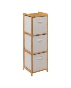 Storage shelf, mdf/textile, brown/beige, 35x33xH109.5 cm