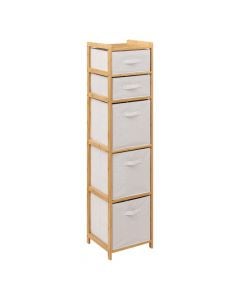 Storage shelf, mdf/textile, brown/beige, 35x33xH144.3 cm