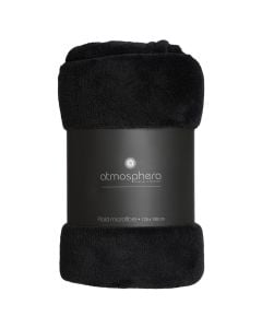 Blanket, polyester, black, 125x150 cm