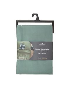 Single quilt cover, Carina, cotton, green, 140x200 cm