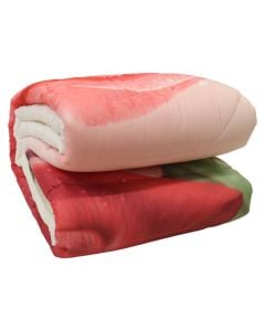 Jorgan, dopjo, 3D, pambuk, e bardhë me trëndafil të kuq, 240x260 cm