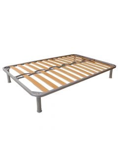 Anatomic bed frame, single, metal, grey, 120x190 cm