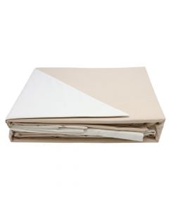 Bedlinen set, single, cotton, beige, 160x240 cm; 90x190+25 cm; 50x80 cm (x1)