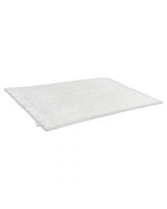 Mbishtresë dysheku, dopjo, sfungjer pu, mikrofibër, e bardhë, 160x190x3 cm