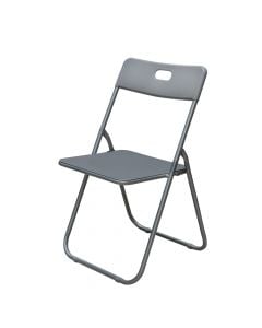 Folding chair, pvc, grey, 46x43xH78 cm
