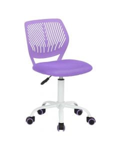 Office chair, metal structure, nylon castor, textile seat (purple), PP back (purple), 44x40xH74-86 cm