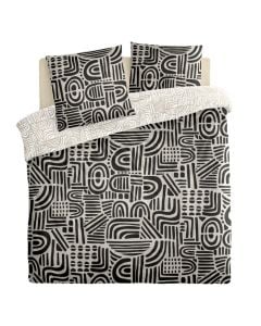 Bedlinen set, double, Tipu, cotton, black/white, 240x220 cm; 65x65 cm (x2)