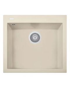 Granite sink, One-, 1 hole, beige/metallic, 76x50x20 cm