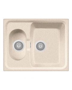 Granite sink, Form 94, 2 pits, beige, 61x50x20 cm