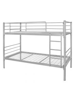 Bunk bed, metallic structure, silver, 90x190xH151.5 cm (x2)