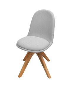 Karrige ngrënie, Salno, ulëse tekstili, këmbë druri, bezhë, 53x44xH82.5 cm