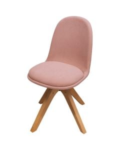 Karrige ngrënie, Salno, ulëse tekstili, këmbë druri, rozë, 53x44xH82.5 cm