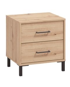 Bedside table, Vienne NO2F, melamine, artisan oak, 48x40xH52 cm