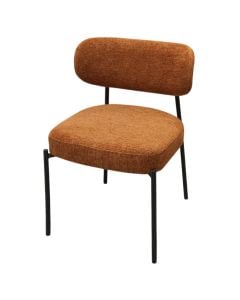 Dining chair, metal structure, textile upholstery, terracotta, 52x52.5xH76 cm