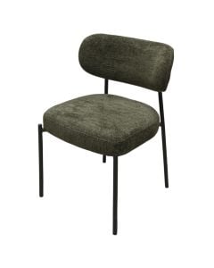 Karrige ngrënie, strukturë metalike, tapiceri tekstili, e zezë, 52x52.5xH76 cm