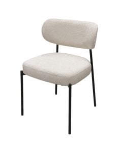 Dining chair, metal structure, textile upholstery, beige, 52x52.5xH76 cm