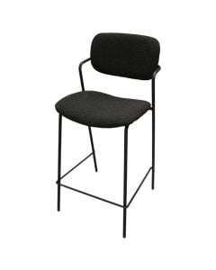 Karrige bari, strukturë metalike, tapiceri tekstili, e zezë, 44x51xH97 cm