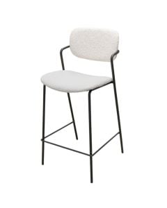 Karrige bari, strukturë metalike, tapiceri tekstili, gri, 44x51xH97 cm