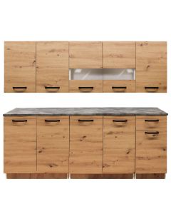 Kitchen, Ria, melamine, artisan, worktop: 200 cm