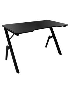 Tavolinë studimi, me drita shumëngjyrëshe RGB  LED, syprinë MDF 15 mm me melaminë, strukturë metalike, e zezë, 120x60xH73 cm