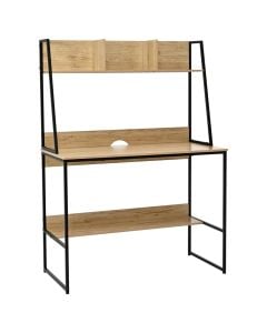 Tavolinë studimi, syprinë PVC, strukturë metalike, lisi, 100x48xH139 cm