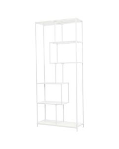 Multifunksional shelf, melamine top, metal structure, white, 80x30xH190 cm