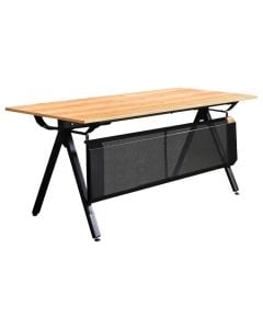 Tavolinë zyre, melaminë, strukturë metalike, kafe/ e zezë, 180x80xH72 cm