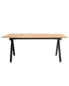 Tavolinë zyre, melaminë, strukturë metalike, kafe/ e zezë, 180x80xH72 cm