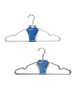 Clothes hanger, set of 5 pieces, plastic, white/black/grey, 40x19 cm