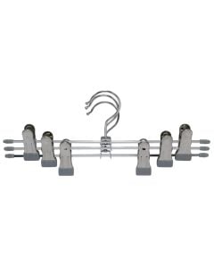 Clothes hanger, set of 3 pieces, metal, silver/black, 30x11 cm