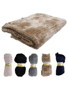 Blanket, polyester, brown/pink, 127x152 cm