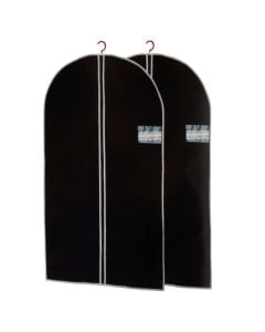 Mbulesë për veshje, set 2 copë, poliestër, e zezë, 60x150 cm