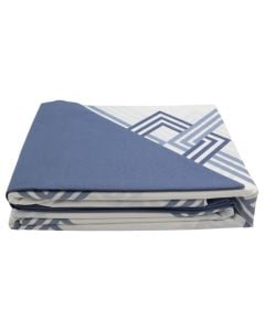 Bedlinen set, single, cotton, blue/white, 160x240 cm; 90x190+25 cm; 50x80 cm