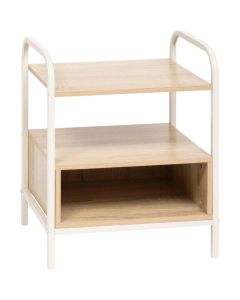 Bedside table, Curvy, MDF, natural/white, 40x30xH50 cm