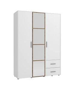 Wardrobe, Parnas, MDF, white/natural, 149x54xH207.5 cm