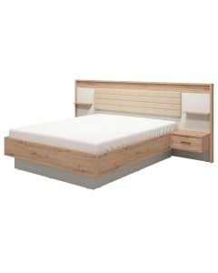 Krevat dopjo, Modena, lisi, natyrale, 268x208.5xH115.5 cm (nuk p&euml;rfshihet zgara)