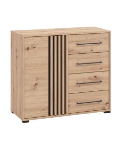 Cabinet, Ascalon, oak, natural/ black, 93x40xH82 cm